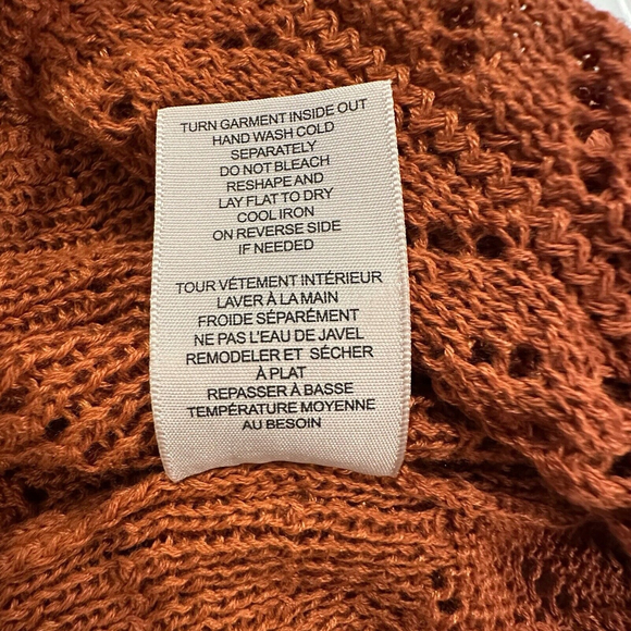 Philosophy Maxi Knit Orange Cardigan Size L Slit Hem - Picture 10 of 12